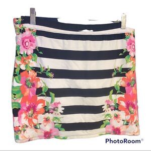 AEROPOSTALE Striped and Floral Stretchy Pull On Skirt